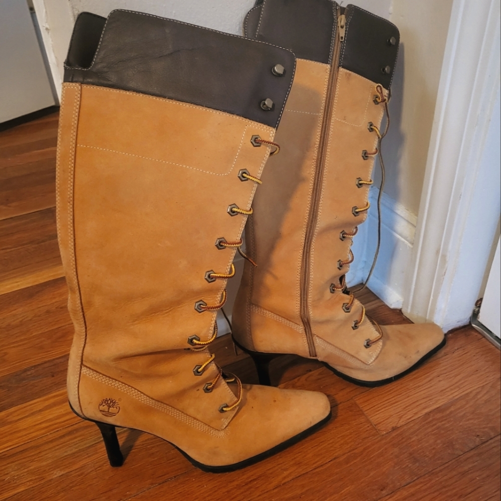 Timberland Knee High Heel Boots Size 9